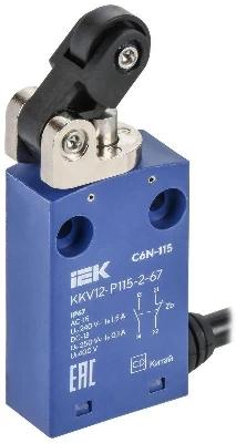 Выключатель концевой C6N-115 толк. с рыч. рол. лев. IP67 IEK KKV12-P115-2-67