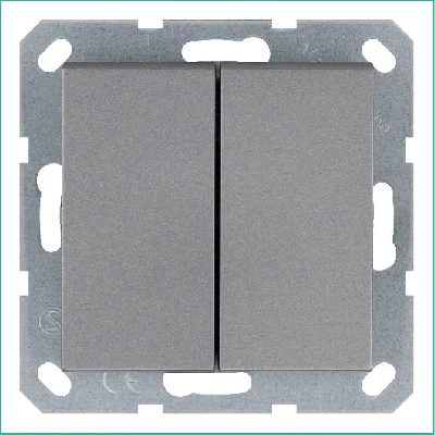 Переключатель проходной 2-кл. 10А IP20 механизм алюм. Jasmart G3022S