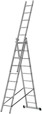 Лестница трехсекционная 3х9 H=257/426/591см 11.18кг алюм. FIT 65434