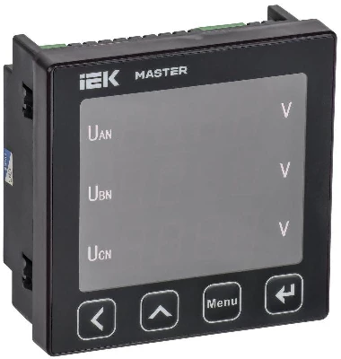 Вольтметр цифровой щитовой 3ф RS-485 96х96 LED MASTER IEK MI-DV21-6-3-1-LED