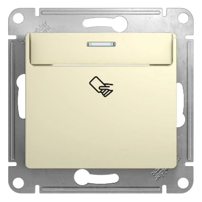 Выключатель карточный 1-кл. 1мод. СП Glossa 10А IP20 (сх. 6) механизм беж. SE GSL000269