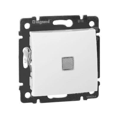 Выключатель 1-кл. СП Valena 10А IP31 250В с зел. индикацией механизм бел. IEK 774410