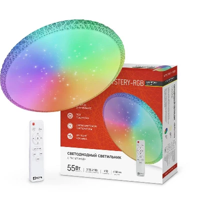 Светильник светодиодный COMFORT MYSTERY-RGB 55Вт 3000-6500К 4400лм 230В 400х70мм с пультом ДУ IN HOME 4690612044620