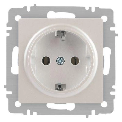 Розетка 1-м СП Accent 6-202-06 16А IP20 250В 2P+E Schuko перламутр. Intro Б0063695