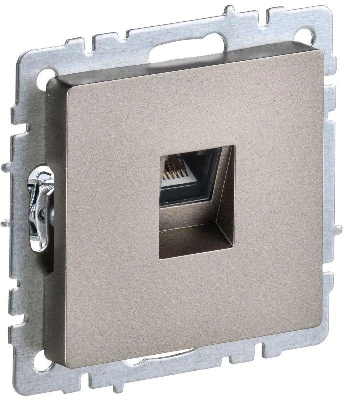 Розетка компьютерная СП RJ45 кат.6 BRITE РК11-БрШ механизм шампань IEK BR-K10-2-K37