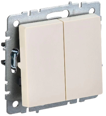 Выключатель 2-кл. СП BRITE ВС10-2-0-БрКр 10А механизм беж. IEK BR-V20-0-10-K10