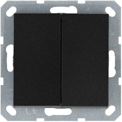Кнопка 2-кл. 10А IP20 с переключающим контактом механизм антрацит Jasmart G3020B