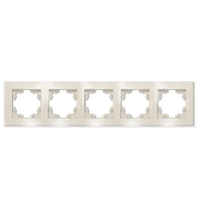 Рамка 5-м Афина стеклянная сл. кость (ivory) UNIVersal 2276