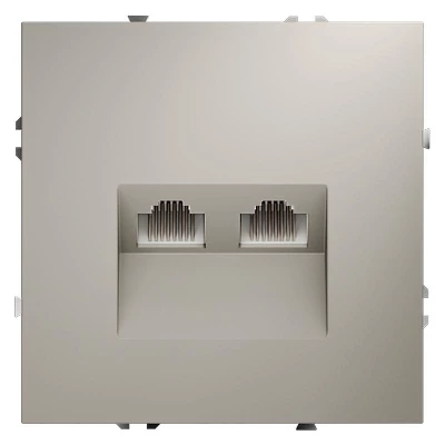 Розетка компьютерная 2-м СП S70 RJ45 + RJ45 кат.6 механизм кашемир Voltum VLS060203