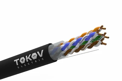 Кабель витая пара U/UTP 4х2х24AWG(0.48мм) кат.5E PE outdoor Fluke tested 305м (м) TOKOV ELECTRIC TKE-C05-U/UTP-42-5E-305-OD