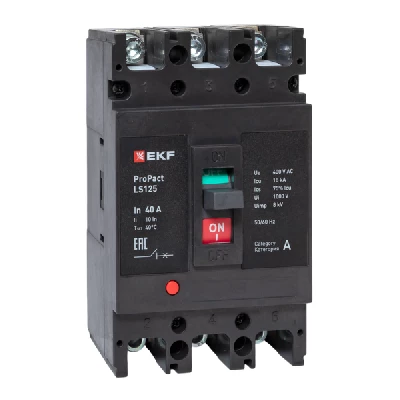 Выключатель автоматический 3п 40А 18кА LS125 ProPact EKF mccb-125-18-3-40-ls