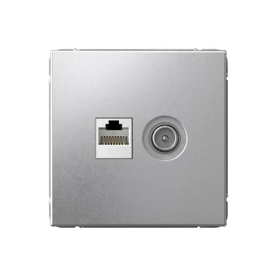 Розетка компьютерная + телевизионная 2-м СП ArtGallery RJ45 кат.5E + TV механизм алюм. SE GAL000389