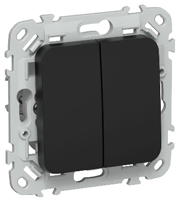 Выключатель 2-кл. СП FLITE ВС12-1-0-ФлЧ 10А механизм черн. IEK FI-V20-0-10-1-K02