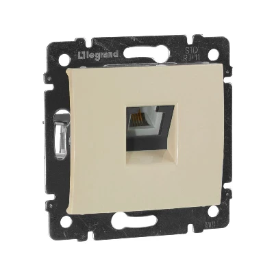 Розетка телефонная 1-м СП Valena RJ11 IP20 4 контакт. механизм сл. кость IEK 774338