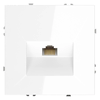 Розетка компьютерная 1-м СП S70 RJ45 кат.6 механизм бел. глянцевый Voltum VLS060101