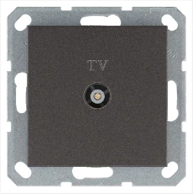 Розетка телевизионная оконечная TV Ф9.5мм механизм мокко Jasmart G6001Z