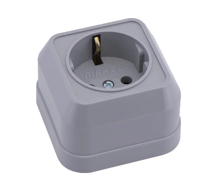 Розетка ОП IP20 с заземл. сер. Makel 45008