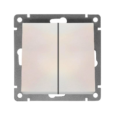 Выключатель 2-кл. СП Афина 10А IP20 механизм жемчуж. Universal A0023-OBr