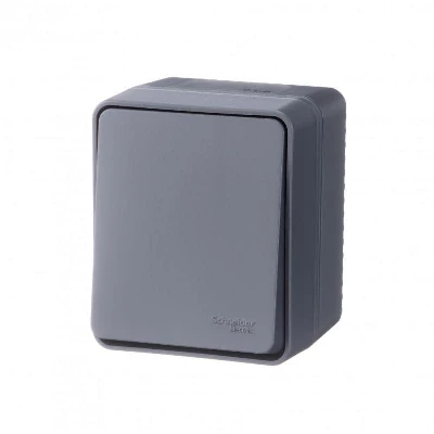 Переключатель проходной 1-кл. ОП AtlasDesign PROFI IP54 10AX антрацит SE ATN544061