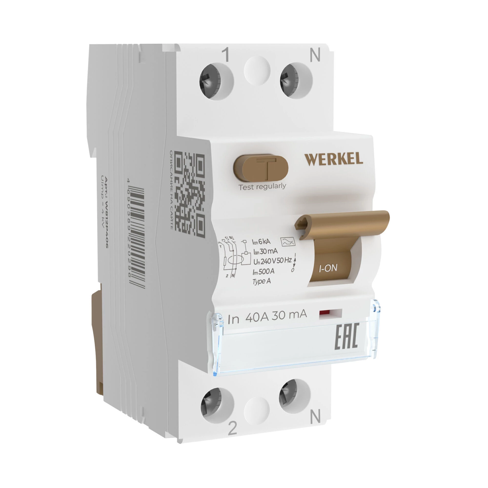 W812P406 / Устройство защитного отключения 1P+N 40A 30 mA type А 6 кА W812P406 0