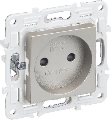 Розетка SKANDY 10А без заземл. защ. шторки SK-R01Sh шампань IEK SK-R13-10-K37