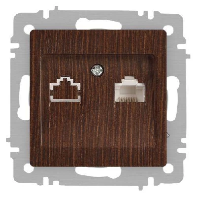 Розетка компьютерная 1-м СП Accent 6-303-10 RJ45 IP20 венге Intro Б0063643