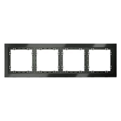 Рамка 4-м S70 стеклян. титан Voltum VLS110406
