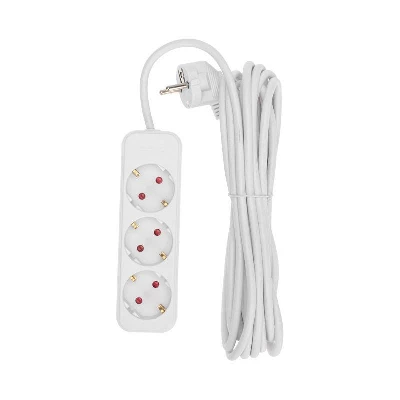 Удлинитель 3х5м с заземл. STANDARD 3х1кв.мм бел. Rexant 13-4011