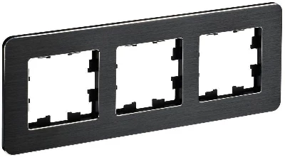 Рамка 3-м BRITE РУ-3-1-Бр метал. черн. RE AL IEK BR-M32-M-21-K02