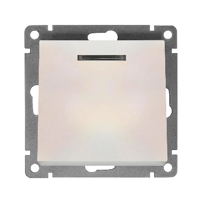 Выключатель 1-кл. СП Афина 10А IP20 с подсветкой механизм жемчуж. Universal A0121-OBr