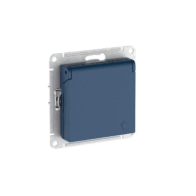 Розетка AtlasDesign 16А IP20 с заземл. защ. шторки с крышкой быстрозажим. клем. механизм аквамарин SE ATN001146S