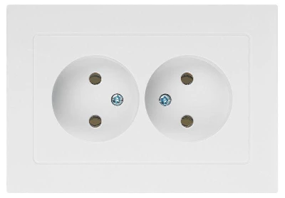 Розетка 2-м СП Accent 6-204-01 16А IP20 250В 2P AL/CU бел. Intro Б0063447