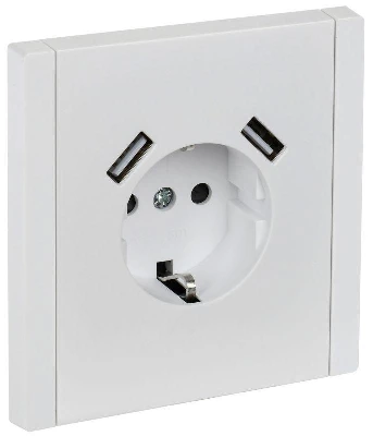 Розетка FORTE&PIANO 16А USB A+A 3.1А FP245 с заземл. защ.шторки винт. крепл. бел. IEK FP-R14-16-U21-D31-K01