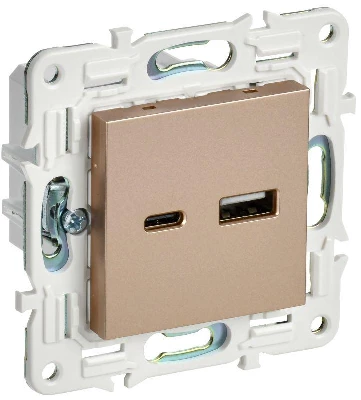 Розетка USB A+C 18Вт SKANDY SK-R13Sa песочн. IEK SK-U22-018-K98