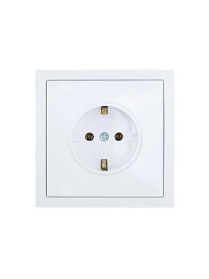 Розетка 1-м СП ZIMA IP20 с заземл. безвинтов. зажим ПБТ механизм бел. LEZARD 704-0288-122BQC