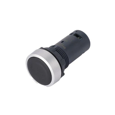 Кнопка моноблочная SB7 22мм с возвратом металл 1НО IP65 черн. SE SB7EA21