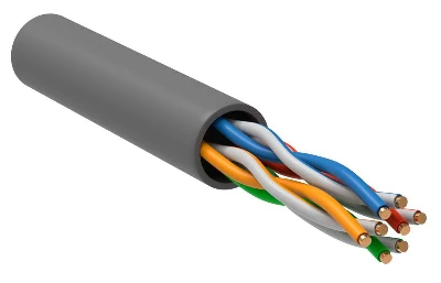 Кабель витая пара U/UTP кат.5E 4х2х24AWG solid PVC INDOOR 100МГц сер. (м) GENERICA BC1-C5E04-111-100-G