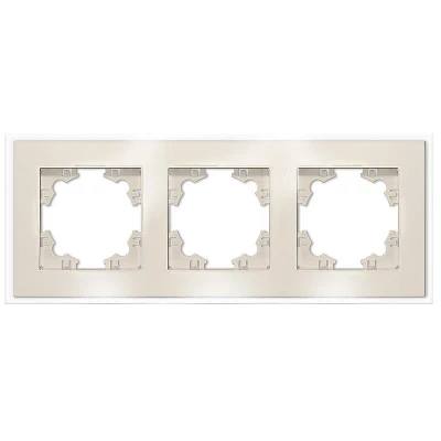 Рамка 3-м Афина стеклянная сл. кость (ivory) UNIVersal 2274
