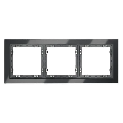 Рамка 3-м S70 стеклян. графит Voltum VLS110307