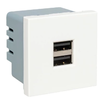 Розетка USB сила тока 2.1А (2 гнезда) без индикатора EKF E2MR2-20USB-10