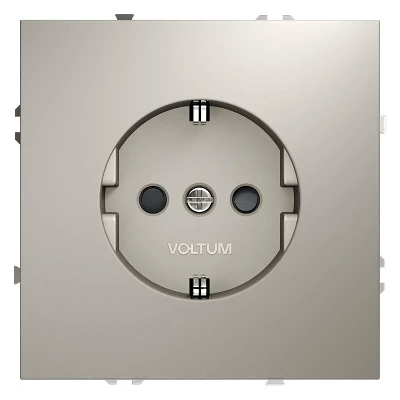 Розетка 1-м СП S70 16А с заземл. защ. шторки механизм кашемир Voltum VLS040203