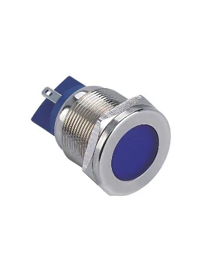 Лампа индикаторная GQ22T-D/L/B/24V/S светодиодная матрица d22мм 24В AC/DC IP67 метал. син. Электротехник ET020083