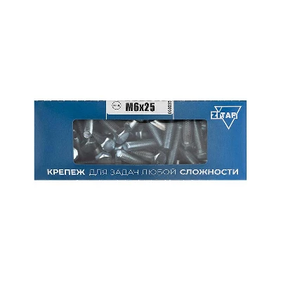 Болт с шестигранной головкой М6х25 DIN 933 оцинк. (уп.70шт) Tech-Krep/Zitar 105202