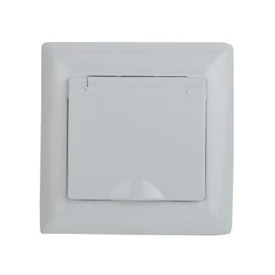 Розетка 1-м СП Solo 4-207-01 16А 250В IP20 2P+E Schuko с заземл. защ. шторки защ. крышка бел. Intro Б0053689