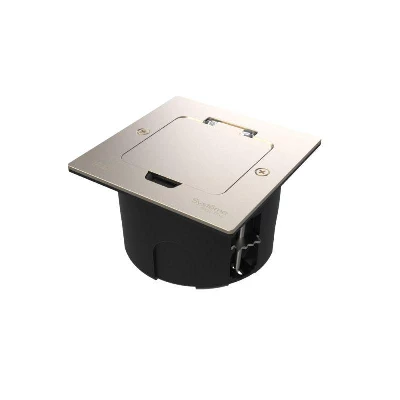 Лючок MultiDesk MDK20 на 2мод. IP44 с монтажной коробкой для стены фальшпола стола никель SE MDK20102NA