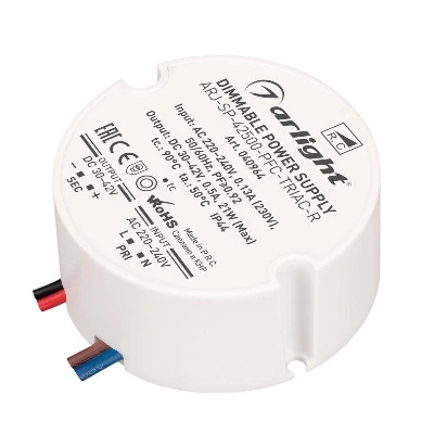 Блок питания ARJ-SP-42500-PFC-TRIAC-R (21Вт 30-42В 500мА) (IP44 пластик) Arlight 040964