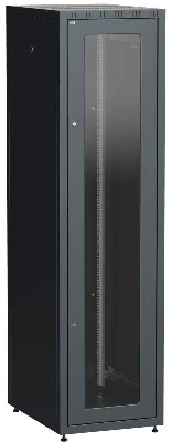 Шкаф сетевой LINEA E 42U 600х800мм стекл. передняя дверь задняя металлическая черн. ITK LE05-42U68-GM