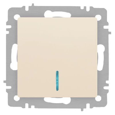 Выключатель 1-кл. СП Accent 6-102-02 10А IP20 250В с подсветкой AL/CU сл. кость Intro Б0063428
