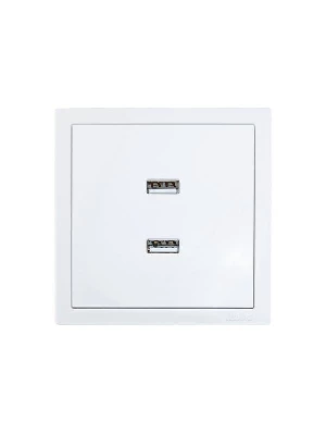 Розетка 2-мест. USB разъем СП ZIMA IP20 бел. LEZARD 704-0288-192