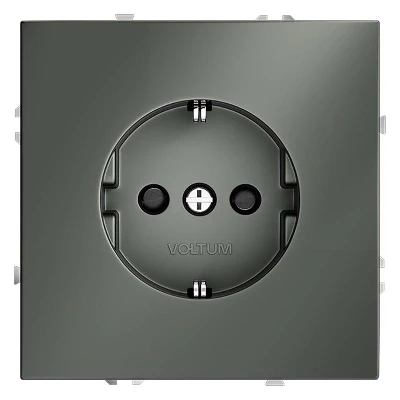 Розетка 1-м СП S70 16А с заземл. защ. шторки механизм титан Voltum VLS040206